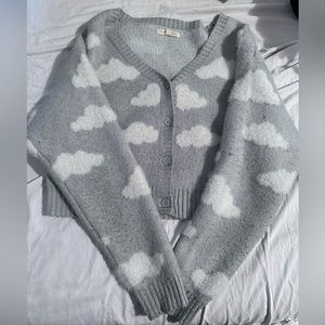 L.A Hearts Cloud White and Blue Fluffy Cardigan